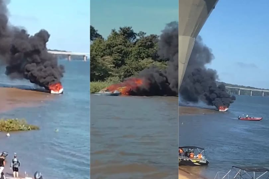 EXPLOSÃO DE LANCHA NO RIO PARANÁ DEIXA CINCO FERIDOS EM PORTO CAMARGO